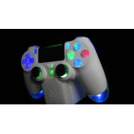 Etsy PS4 Custom Wireless ControllerGamepad - Gloss White on Clear - Multi Color RGB Slow Changing LED with OnOff Switch