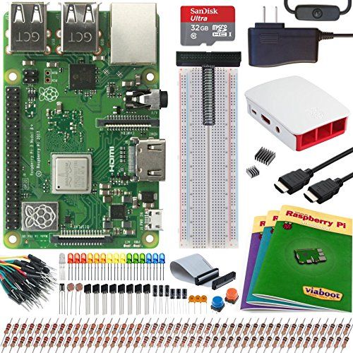  Viaboot Raspberry Pi 3 B+ Ultimate Kit  Official 32GB MicroSD Card, Official Raspberry Pi Foundation RedWhite Case Edition