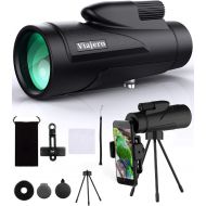 Viajero 12X50 Monocular Telescope, High Power Monocular with Smartphone Holder & Tripod, Waterproof Zoom Telescope, BAK4 Prism Dual Focus for Hunting Bird Watching