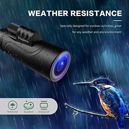  [아마존베스트]Viajero Monocular Telescope, 12X50 HD Starscope Monocular for iPhone Android, Waterproof Zoom Telescope for Adults Kids with Smartphone Holder & Tripod, BAK4 Prism & FMC for Bird W