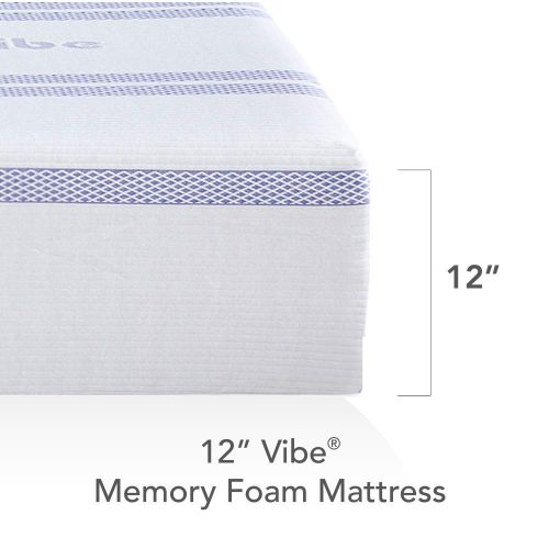  Vibe 12-Inch Gel Memory Foam Mattress | Bed in a Box, [Mattress Only], Queen