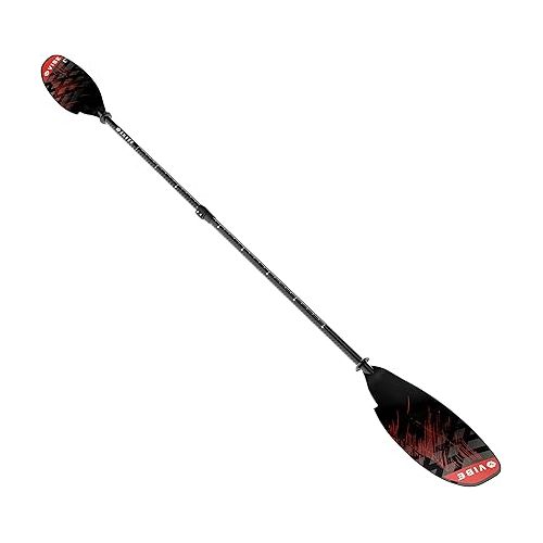  Vibe Ember Kayak Angler Fishing Lightweight Paddle - Carbon Fiber Shaft & Fiberglass Reinforced Blades - Adjustable 240-260cm - Built-in Retrieval Hook and Dock Pull