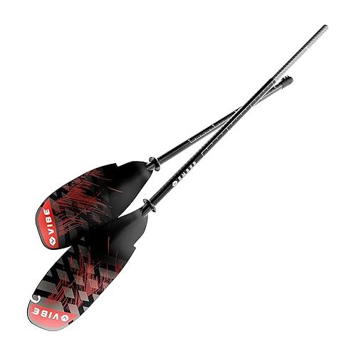  Vibe Ember Kayak Angler Fishing Lightweight Paddle - Carbon Fiber Shaft & Fiberglass Reinforced Blades - Adjustable 240-260cm - Built-in Retrieval Hook and Dock Pull