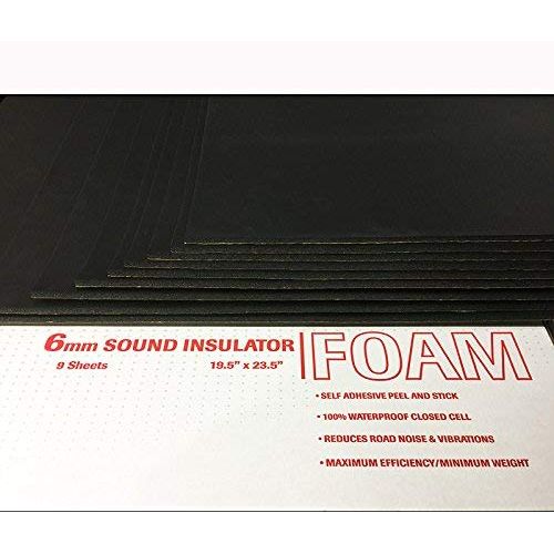  Vibro 228 mil -1/4 Sound Dampening Insulator-100% Waterproof Closed Cell Foam Car Sound Deadening Material - Automotive Sound Deadener 9 Large Sheets-Buy & Support Made in USA- No