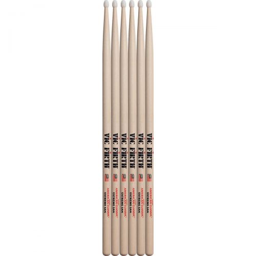  Vic Firth},description:American Classic Extreme sticks by Vic Firth was produced after continued requests for American Classic sticks with extended reach. This model features an ad