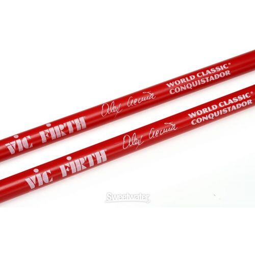  Vic Firth World Classic Timbale Sticks - Alex Acuna - Conquistador Red