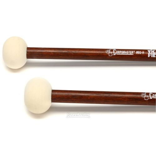  Vic Firth Corpsmaster Bass Drum Mallets - Medium Head - Hard