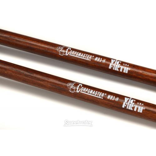  Vic Firth Corpsmaster Bass Drum Mallets - Medium Head - Hard