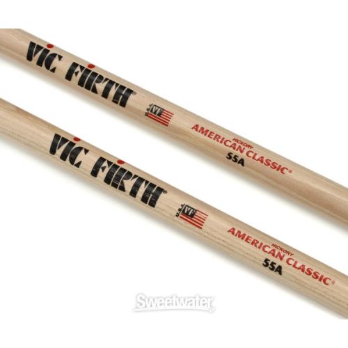  Vic Firth American Classic Drumsticks - 55A - Wood Tip