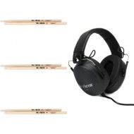 Vic Firth American Classic Drumsticks - Extreme 5A - Wood Tip and SIH2 Stereo Isolation Headphones