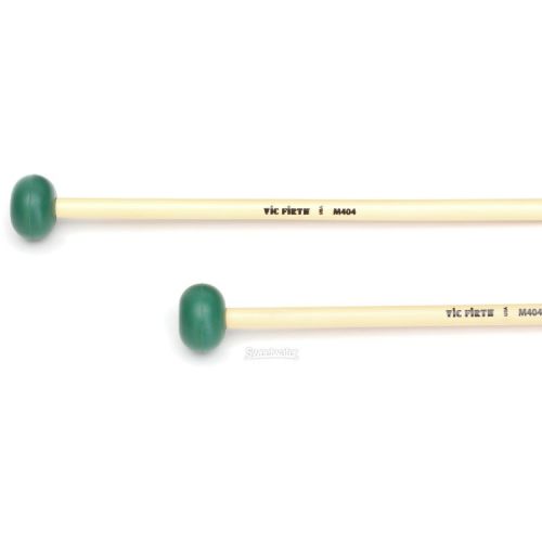  Vic Firth M404 Articulate Series Keyboard Mallets - Oval Medium Hard Rubber Core, Rattan