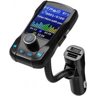 [아마존 핫딜]  [아마존핫딜]VicTsing (Upgraded Version) 1.8 Color Display Bluetooth FM Transmitter for Car, Wireless Radio Transmitter Adapter with EQ Mode, Power Off, 3 USB Ports, 4 Music Playing, Hands-Free