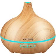 [아마존 핫딜] [아마존핫딜]VicTsing Essential Oil Diffuser, 300ml Oil Diffuser with 7 Color Lights and 4 Timer, Aromatherapy Diffuser with Auto Shut-off Function, Cool Mist Humidifier BPA-Free for Bedroom Ho