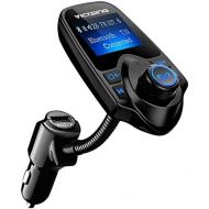 [아마존 핫딜] [아마존핫딜]VicTsing Bluetooth FM Transmitter, Wireless in-Car Radio Transmitter Adapter/w USB Port, Support AUX Input 1.44 Inch Display TF Card Slot - Black