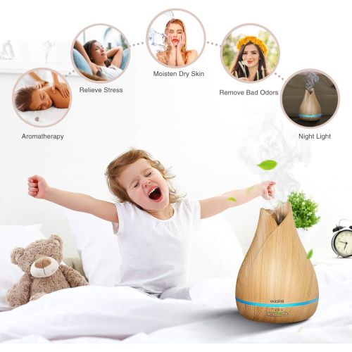  [아마존 핫딜] [아마존핫딜]VicTsing 500ml Aromatherapy Essential Oil Diffuser, Ultrasonic Aroma Cool Mist Humidifier with Reduce Noise Design, 7 Colors LED Lights and Waterless Auto Shut-off for Home Office