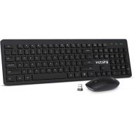 [아마존 핫딜] VicTsing Wireless Keyboard and Mouse[Whisper Quiet], 2.4G Keyboard and Mouse Combo, Wireless Keyboard with Stand and Cordless Mouse, USB Unifying Receiver, for PC Computer Laptop W