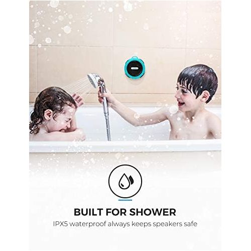  [아마존베스트]VicTsing SoundHot C6 Portable Bluetooth Speaker, Waterproof Bluetooth Speaker with 6H Playtime, Loud HD Sound, Shower Speaker with Suction Cup & Sturdy Hook, Compatible with IOS, A