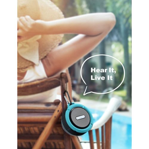  [아마존베스트]VicTsing SoundHot C6 Portable Bluetooth Speaker, Waterproof Bluetooth Speaker with 6H Playtime, Loud HD Sound, Shower Speaker with Suction Cup & Sturdy Hook, Compatible with IOS, A