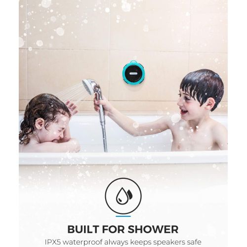  [아마존베스트]VicTsing SoundHot C6 Portable Bluetooth Speaker, Waterproof Bluetooth Speaker with 6H Playtime, Loud HD Sound, Shower Speaker with Suction Cup & Sturdy Hook, Compatible with IOS, A