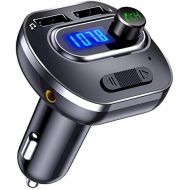 [아마존베스트]VicTsing (Upgraded Version) V4.1 Bluetooth FM Transmitter for Car, Wireless In-Car Bluetooth Adapter, Bluetooth Radio Transmitter Support Aux Input Output, TF Card and U-Disk, Hand
