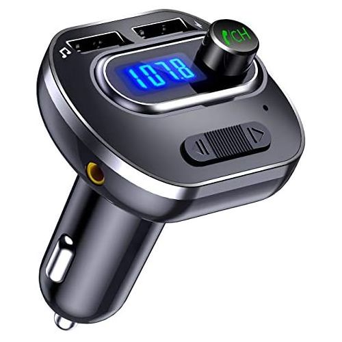  [아마존베스트]VicTsing (Upgraded Version) V4.1 Bluetooth FM Transmitter for Car, Wireless In-Car Bluetooth Adapter, Bluetooth Radio Transmitter Support Aux Input Output, TF Card and U-Disk, Hand