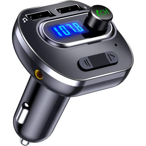  [아마존베스트]VicTsing (Upgraded Version) V4.1 Bluetooth FM Transmitter for Car, Wireless In-Car Bluetooth Adapter, Bluetooth Radio Transmitter Support Aux Input Output, TF Card and U-Disk, Hand