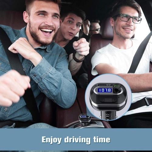  [아마존베스트]VicTsing (Upgraded Version) V4.1 Bluetooth FM Transmitter for Car, Wireless In-Car Bluetooth Adapter, Bluetooth Radio Transmitter Support Aux Input Output, TF Card and U-Disk, Hand