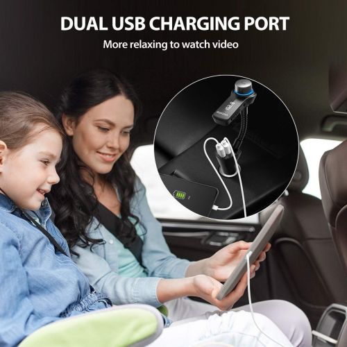  [아마존베스트]VicTsing Bluetooth FM Transmitter for Car, Wireless in-Car Radio Transmitter, Music Player Car Kit with Power Off, Stereo Sound, Hands-Free Calls and 2 USB Ports Support USB Flash