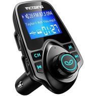 [아마존베스트]VicTsing Bluetooth FM Transmitter for Car, Wireless Bluetooth Radio Transmitter Adapter with Hand-Free Calling and 1.44 LCD Display, Music Player Support TF Card USB Flash Drive AU