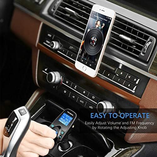  [아마존베스트]VicTsing Bluetooth FM Transmitter for Car, Wireless Bluetooth Radio Transmitter Adapter with Hand-Free Calling and 1.44 LCD Display, Music Player Support TF Card USB Flash Drive AU