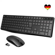 [아마존 핫딜]  [아마존핫딜]VicTsing Tastatur Maus Set kabellos, Funkmaus und Tastatur, kabellos Schokoladen Tastenkappe, Mause gerauschlose Klicken, fuer PC, Desktop, Notebook, Laptop, Windows XP/ 7/8/ 10, Ma