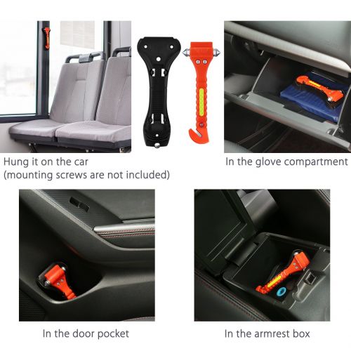  VicTsing 2 Pack Safety Hammer, Emergency Escape Tool with Car Window Breaker and Seat Belt Cutter, Life Saving Survival Kit
