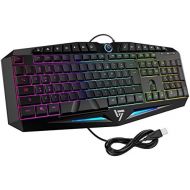 VicTsing Rainbow LED Backlit Gaming Keyboard Wired, Anti-ghosting and Water-Resistant Keyboard, Ideal for Gaming and Typing