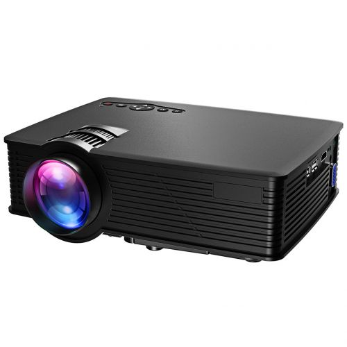  VicTsing Video Projector Mini Portable HD 1080P LED Home Projector, Support USB VGA AV HDMI SD Card Input Home Cinema Theater for Video Movie Party Games Home Entertainment, Black