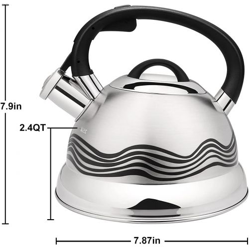  VICALINA Tea Kettle, Color Changing Whistling Kettle, Stainless Steel Teapot for Stovetop, 2.5 Liter/2.4 Quart