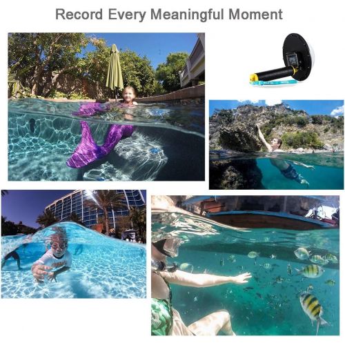  Vicdozia Telesin 6 Dome Port Lens Transparent Cover for GoPro Hero 7Hero 6Hero 5GoPro Hero (2018) with Waterproof Housing Case Hand Floating Grip and Trigger, Underwater Diving