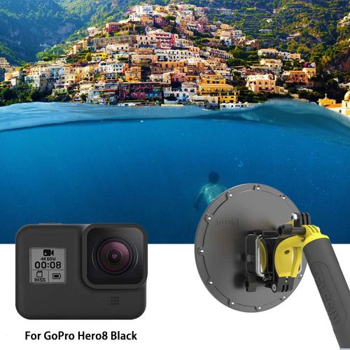  Vicdozia Telesin 6 Dome Port Lens Transparent Cover for GoPro Hero 7Hero 6Hero 5GoPro Hero (2018) with Waterproof Housing Case Hand Floating Grip and Trigger, Underwater Diving