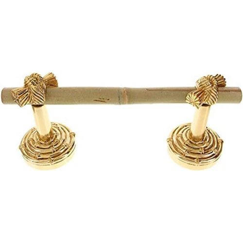  Vicenza Designs TP9008 Palmaria Spring Toilet Paper Holder with Bamboo Knot, Polished Gold