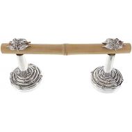 Vicenza Designs TP9010 Palmaria Spring Toilet Paper Holder with Bamboo Leaf, Polished Silver