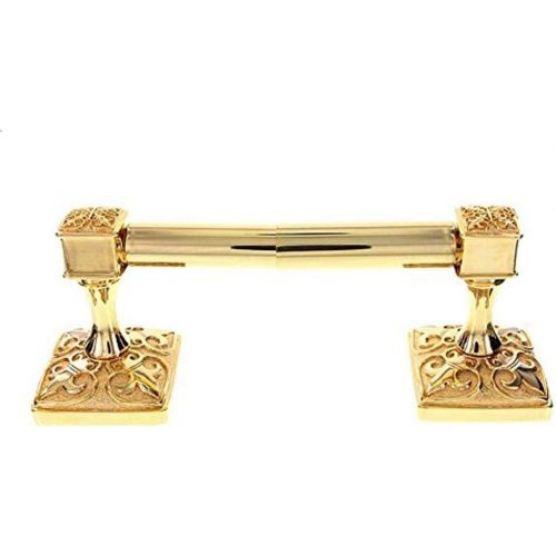  Vicenza Designs TP9013 Fleur de Lis Spring Toilet Paper Holder, Polished Gold