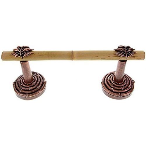  Vicenza Designs TP9010 Palmaria Spring Toilet Paper Holder with Bamboo Leaf, Antique Copper