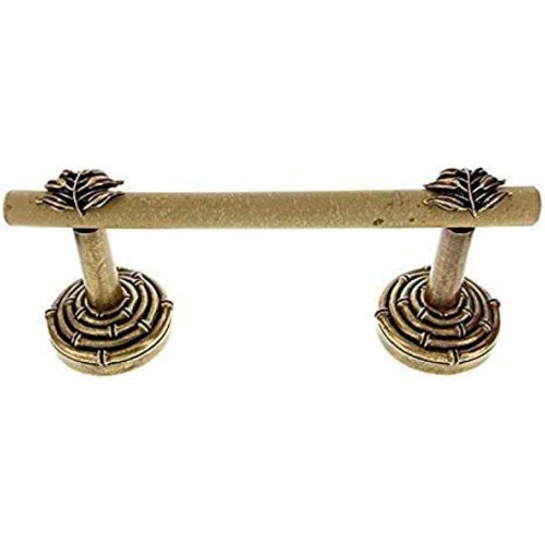  Vicenza Designs TP9010 Palmaria Spring Toilet Paper Holder with Bamboo Leaf, Antique Brass