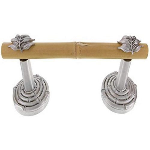  Vicenza Designs TP9010 Palmaria Spring Toilet Paper Holder with Bamboo Leaf, Satin Nickel