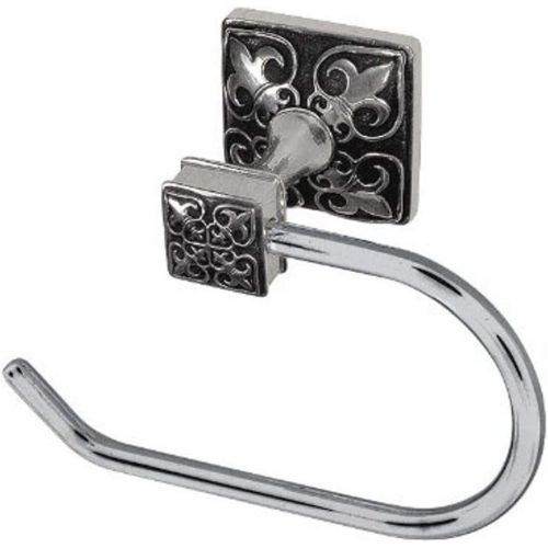  Vicenza Designs TP9013 Fleur de Lis French Toilet Paper Holder, Antique Silver