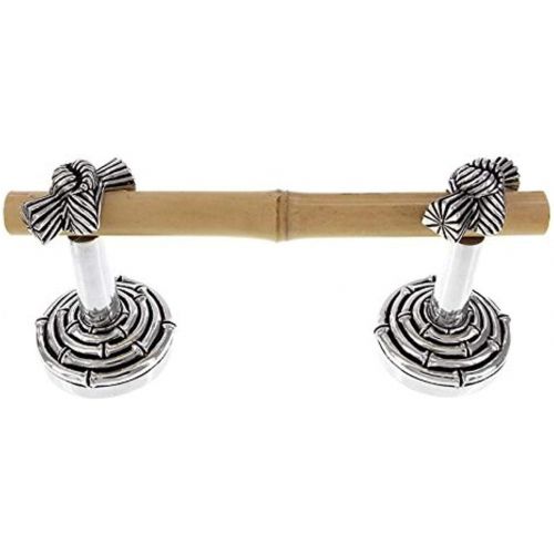  Vicenza Designs TP9008 Palmaria Spring Toilet Paper Holder with Bamboo Knot, Antique Silver