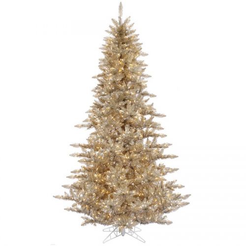  Vickerman 3 Champagne Fir Artificial Christmas Tree with 100 Clear Lights