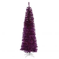 Northlight 9 Pre-Lit Purple Artificial Pencil Tinsel Christmas Tree - Purple Lights
