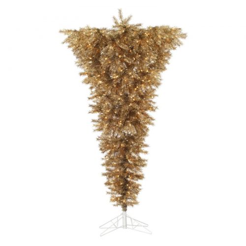  Vickerman 7.5 Metal Mix Upside Down Artificial Christmas Tree, Unlit