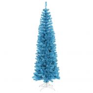Vickerman Artificial Christmas Tree 5.5 x 22 Sky Blue Pencil Dura-lit 250 Blue Lights