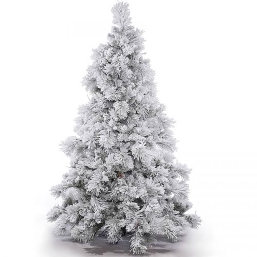  Vickerman Unlit 3.5 Flocked Alberta Artificial Christmas Tree with Cones